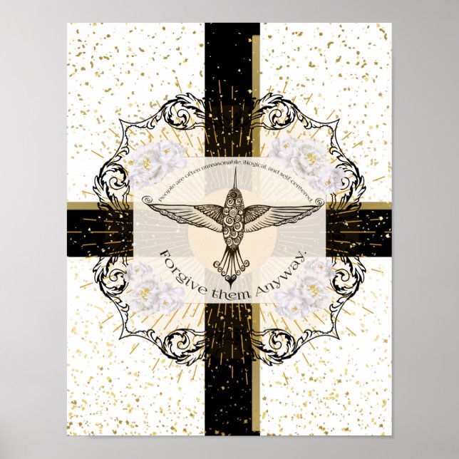 Póster Perdónenles de TODOS modos colibrí inspirador (Frente)