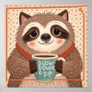 Póster Pereza Personalizado aguda con ojos exageradamente