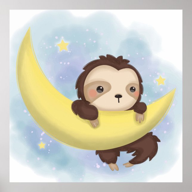 Póster Perezoso Adorable  (Frente)