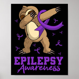 Póster Perezoso Conciencia De La Epilepsia Dabbing Epilép