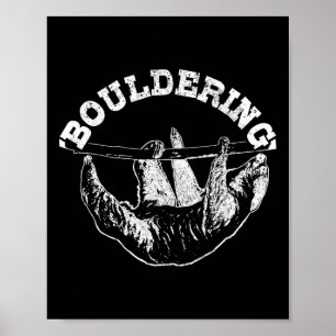 Póster Perezoso de escalada divertido escalador Boulderer