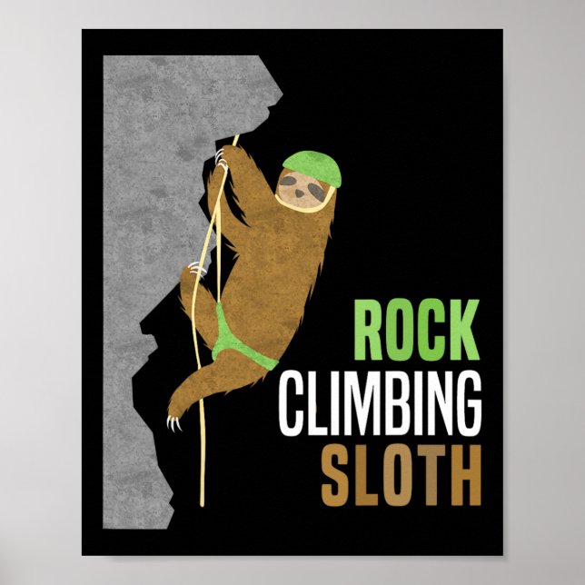 Póster Perezoso de escalada en roca Escaladores de roca d (Frente)