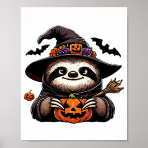 Póster Perezoso de Halloween espeluznante Sombrero de Bru