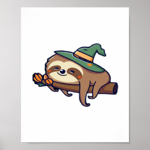 Póster perezoso perezoso kawaii camiseta clásica