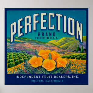 Póster Perfección LabelColton anaranjado, CA