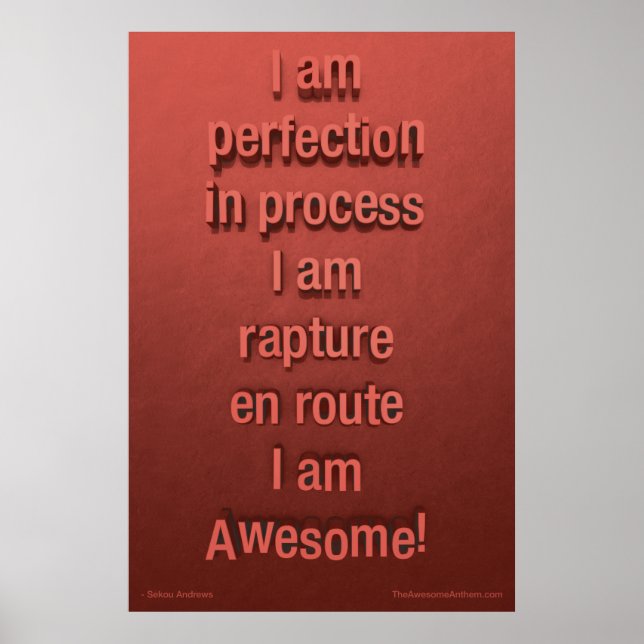 Póster "PERFECCIÓN" Poster asombroso (Confianza) (Frente)