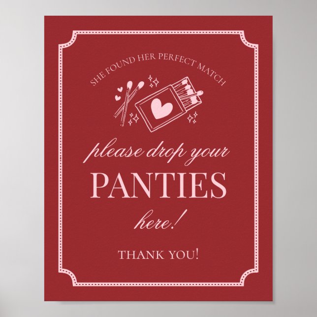 Póster Perfect Match Lingerie Shower Panties Please Sign (Frente)
