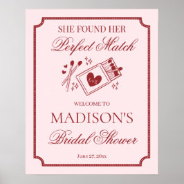 Póster Perfect Match Made in Heaven Bridal Shower Welcome