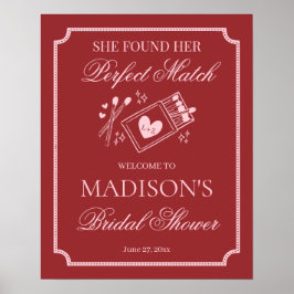 Póster Perfect Match Made in Heaven Bridal Shower Welcome