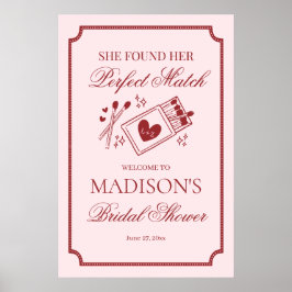 Póster Perfect Match Made in Heaven Bridal Shower Welcome
