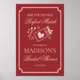 Póster Perfect Match Made in Heaven Bridal Shower Welcome