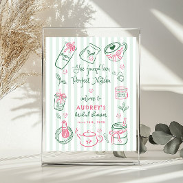 Póster Perfect Matcha Bridal Shower Green Welcome Sign