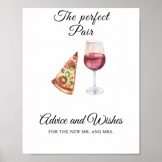 Póster Perfect pair bridal shower - Wishes for Newlyweds (Frente)
