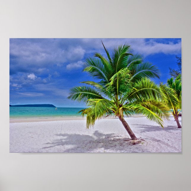 Póster Perfect Palm Tree Tropical Island Beach (Frente)