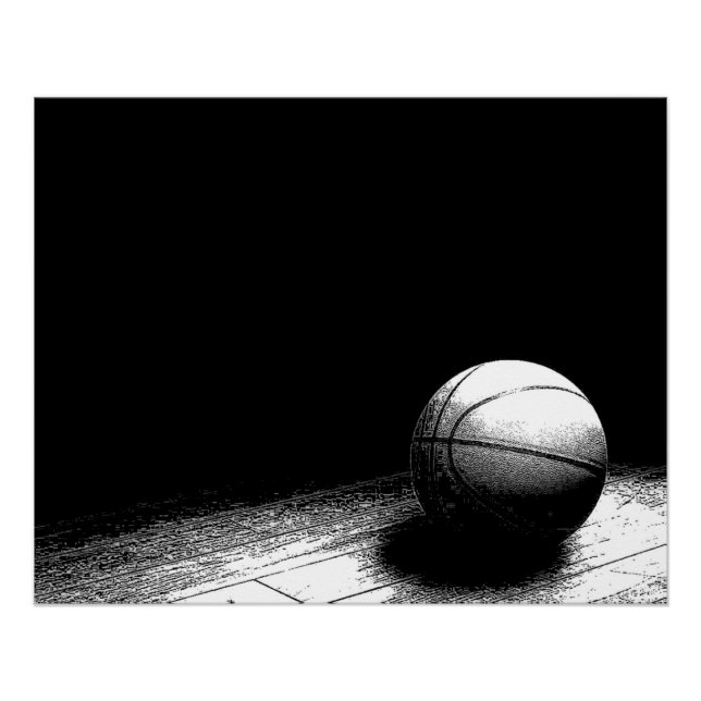 Poster perfecto de baloncesto blanco y negro (Anverso)