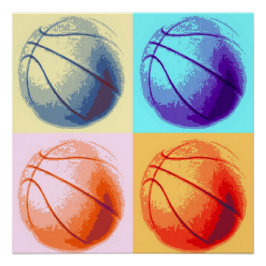 Poster perfecto de baloncesto de arte pop