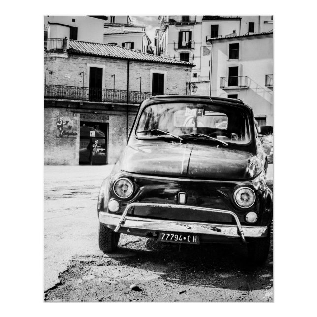 Poster perfecto de coche de época | Fiat 500 | Ita (Anverso)
