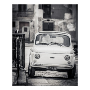 Poster perfecto de coche de época   Fiat 500   Rom