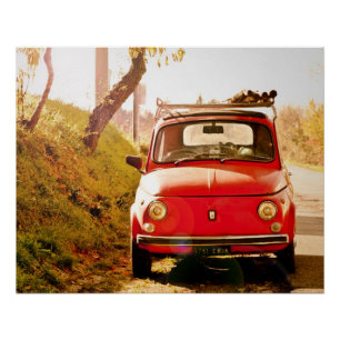 Poster perfecto de coche de época   Fiat 500   Rom