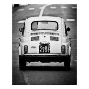 Poster perfecto de coche de época Fiat 500 Rom