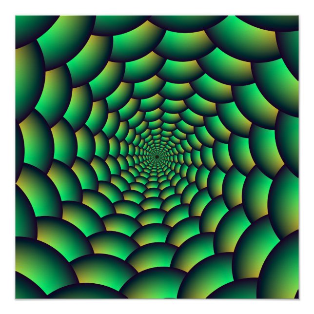 Poster perfecto del túnel de espiral de bolas verd (Anverso)
