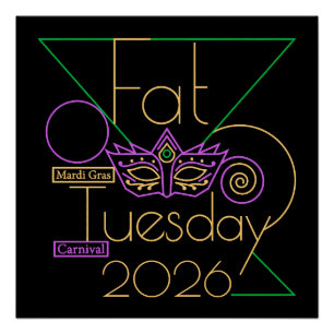 Póster Perfecto para Mardi Gras 2026