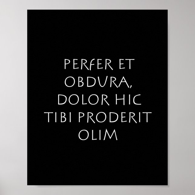 Póster Perfer et obdura dolor hic tibi proderit olim (Frente)