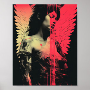 Póster Perfil de ángeles caídos - Poster de patrones de s