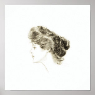 Póster Perfil de Chica de Gibson