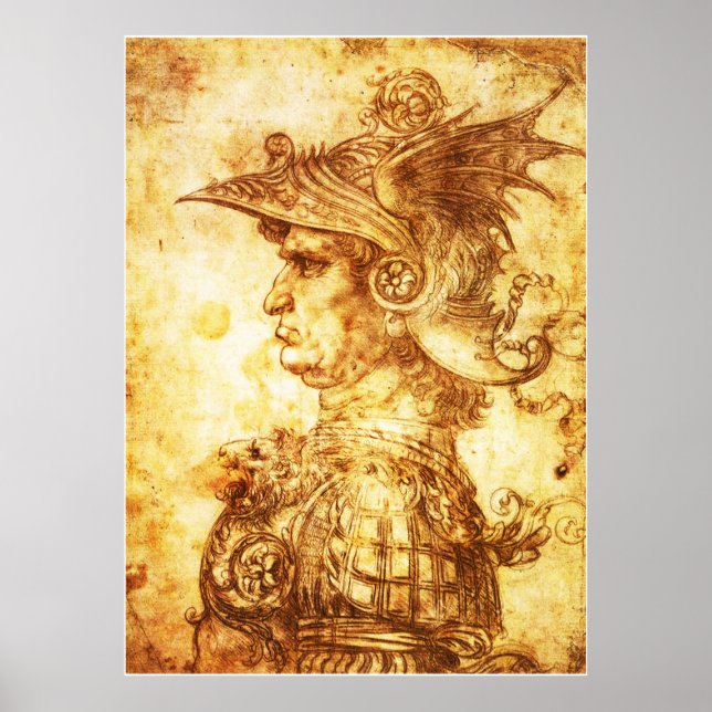 Póster PERFIL DE GUERRA EN EL dibujo de DRAGON HELMET Sep (Frente)