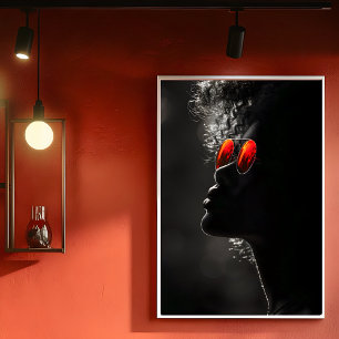 Póster Perfil de la mujer de piel oscura, foto moderna, B