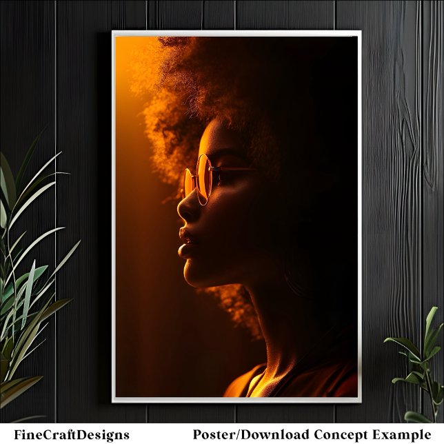 Póster Perfil de la mujer de piel oscura, patrimonio afri (Subido por el creador)