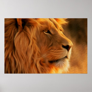 Póster Perfil de león