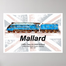 Perfil de locomotora de mallard LNER clase A4 con 