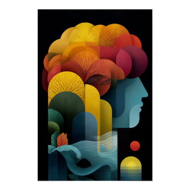 Póster Perfil de Mente Botánica Capas Vibrantes (Anverso)