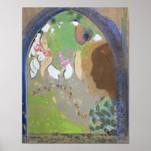 Póster Perfil de una mujer en una ventana, c.1912
