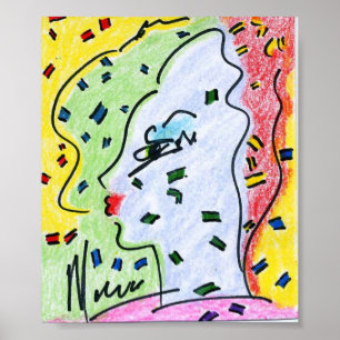 Póster Perfil estilo Peter Max de los años 60 con Poster