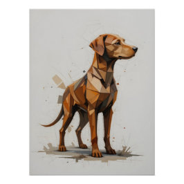 Póster Perfil geométrico del perro