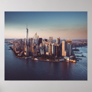 Póster perfil urbano de nueva york