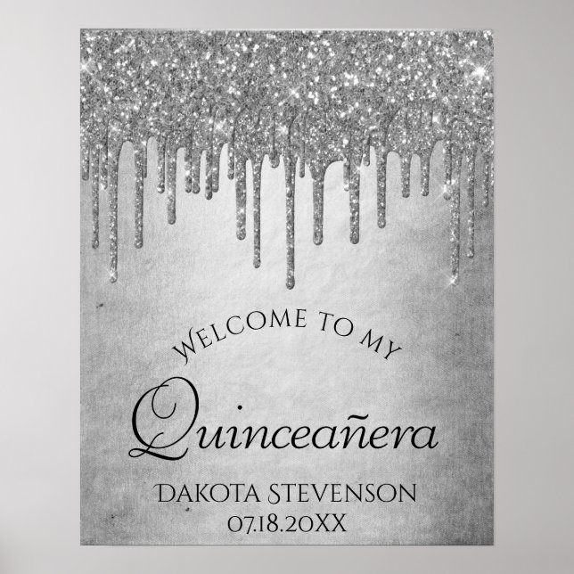 Póster Perforación de espuma Quinceanera | Icación de dia (Frente)