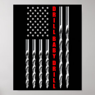 Póster Perforar al bebé perforar bandera estadounidense p