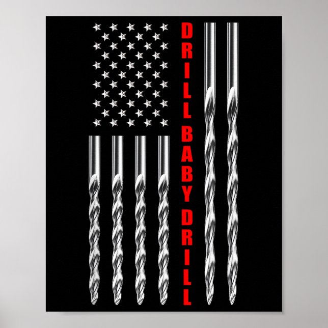 Póster Perforar al bebé perforar bandera estadounidense p (Frente)