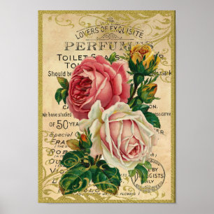 Póster Perfume antiguo de los rosas