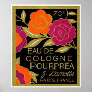 Póster Perfume de agua de colonia Pourprea de 1920