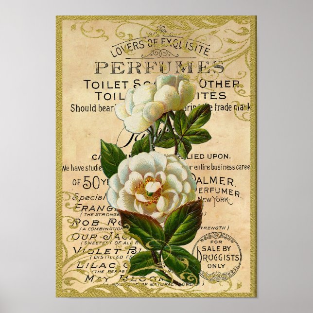 Póster Perfume de Rosas antiguos (Frente)