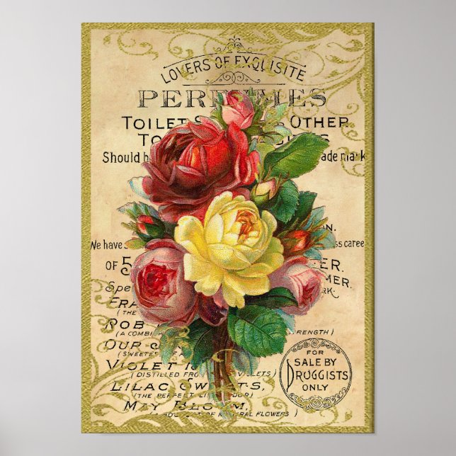 Póster Perfume de Rosas antiguos (Frente)
