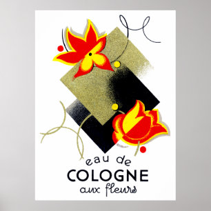 Póster Perfume floral francés 1920