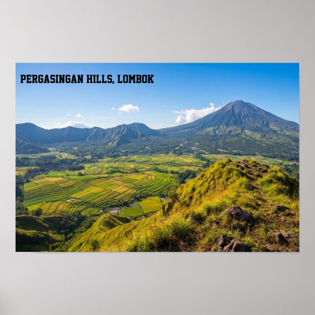 Póster Pergasingan Hill Sunrise Rinjani View Wall Art (Frente)