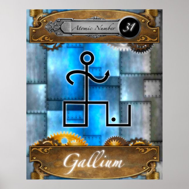 Póster Periodic Element Gallium Atomic Number #31 Poster (Frente)