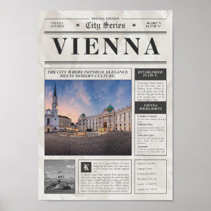 Póster Periódico antiguo de Viena – Serie de viajes por l
